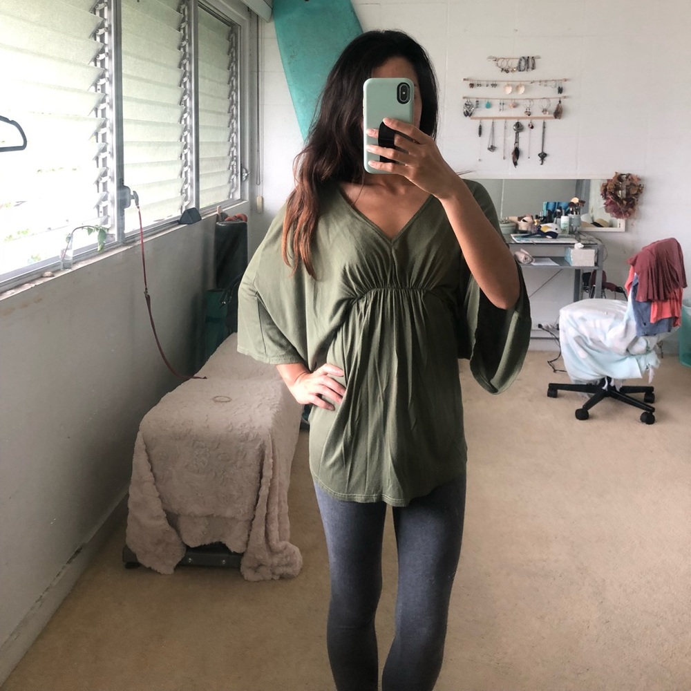 Forever 21 Olive green dolman blouse